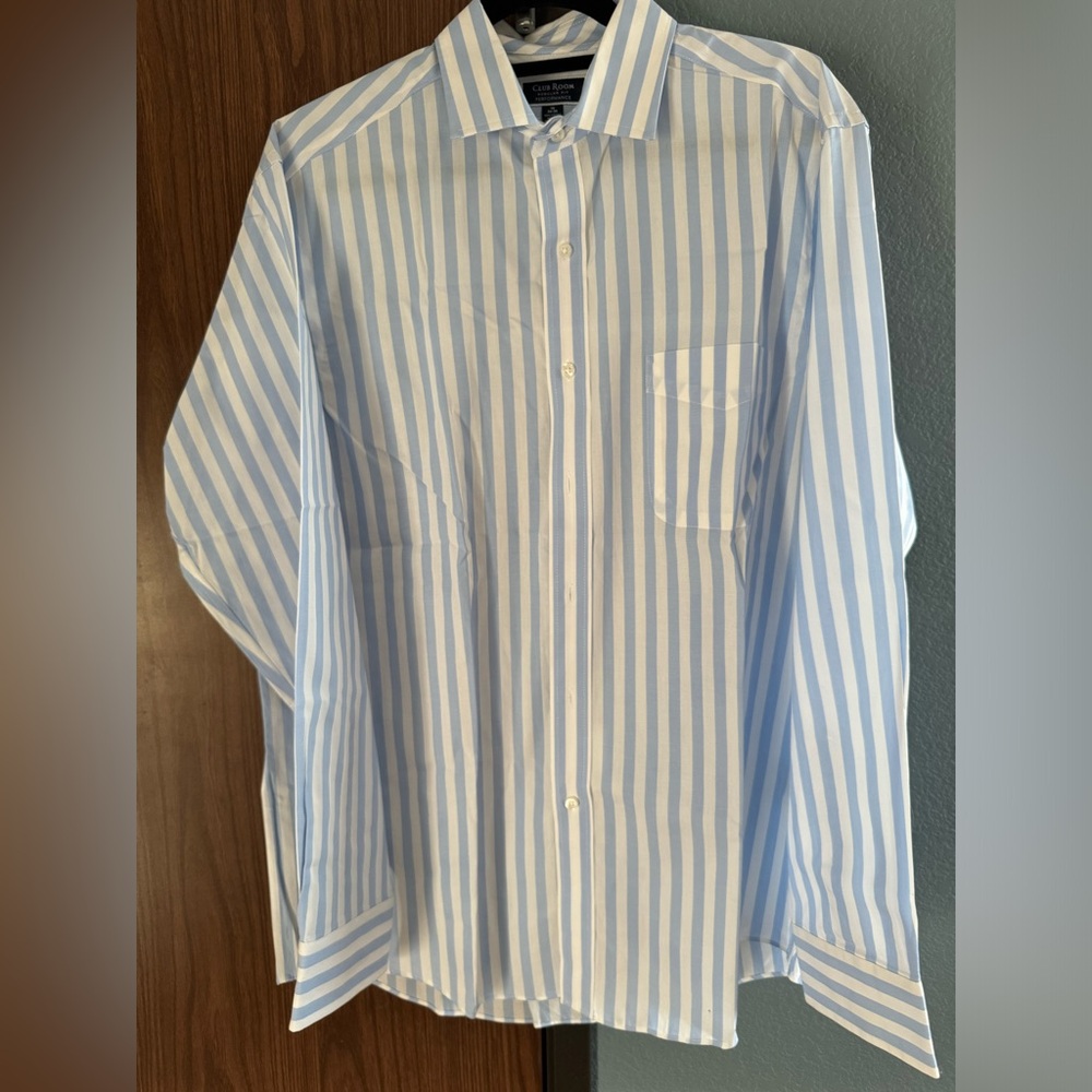 Men’s Strip Dress Shirt Club Room Regular Fit Performance